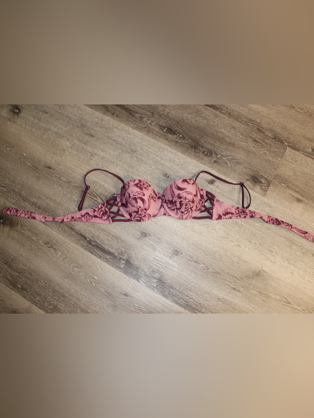 Pink Floral Push-Up Bikini